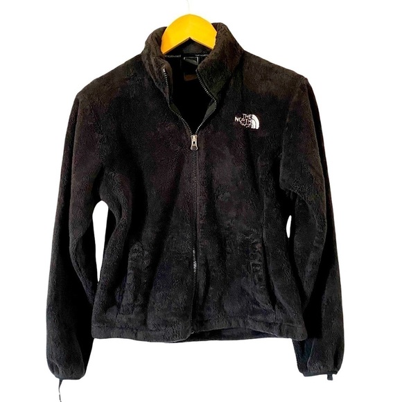 The North Face Black Fleece Jacket Osito Fuzzy Teddy Coat Full Zip Womens Small - Picture 1 of 10